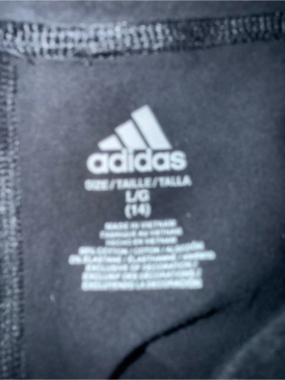 Adidas Girls Black 3-Stripe Leggings with Pockets Size Large 14